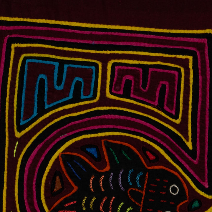 Classic Maroon Pink and Yellow Fish Mola
