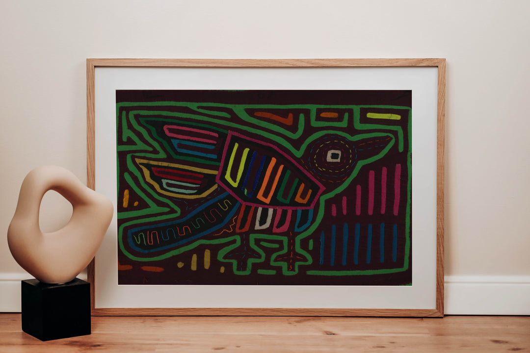 Classic Maroon And Green Jungle Bird Mola