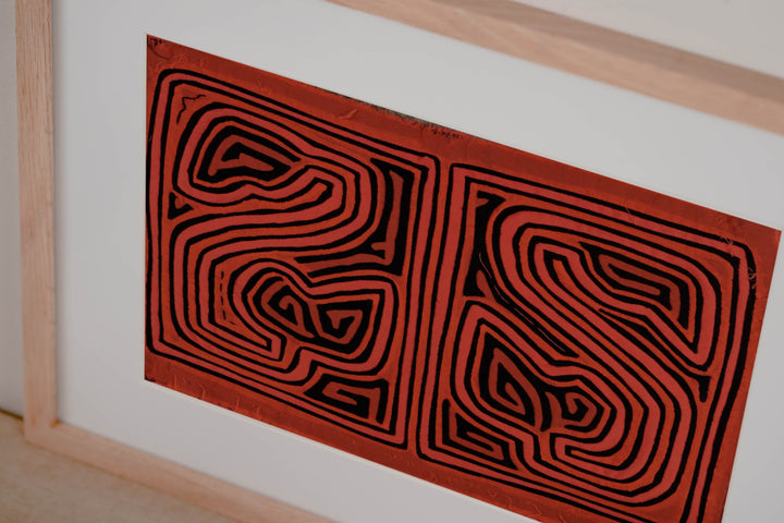 Classic Black And Orange Traditional Design Mola