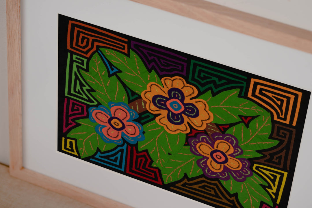 Colorful Blossoms and Leafy Background Mola