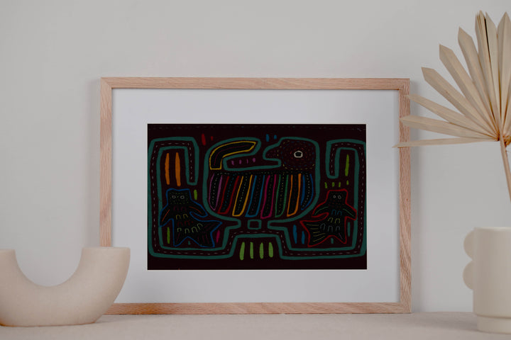 Traditional Burgundy And Green Bird and Fishy Ghost Mola