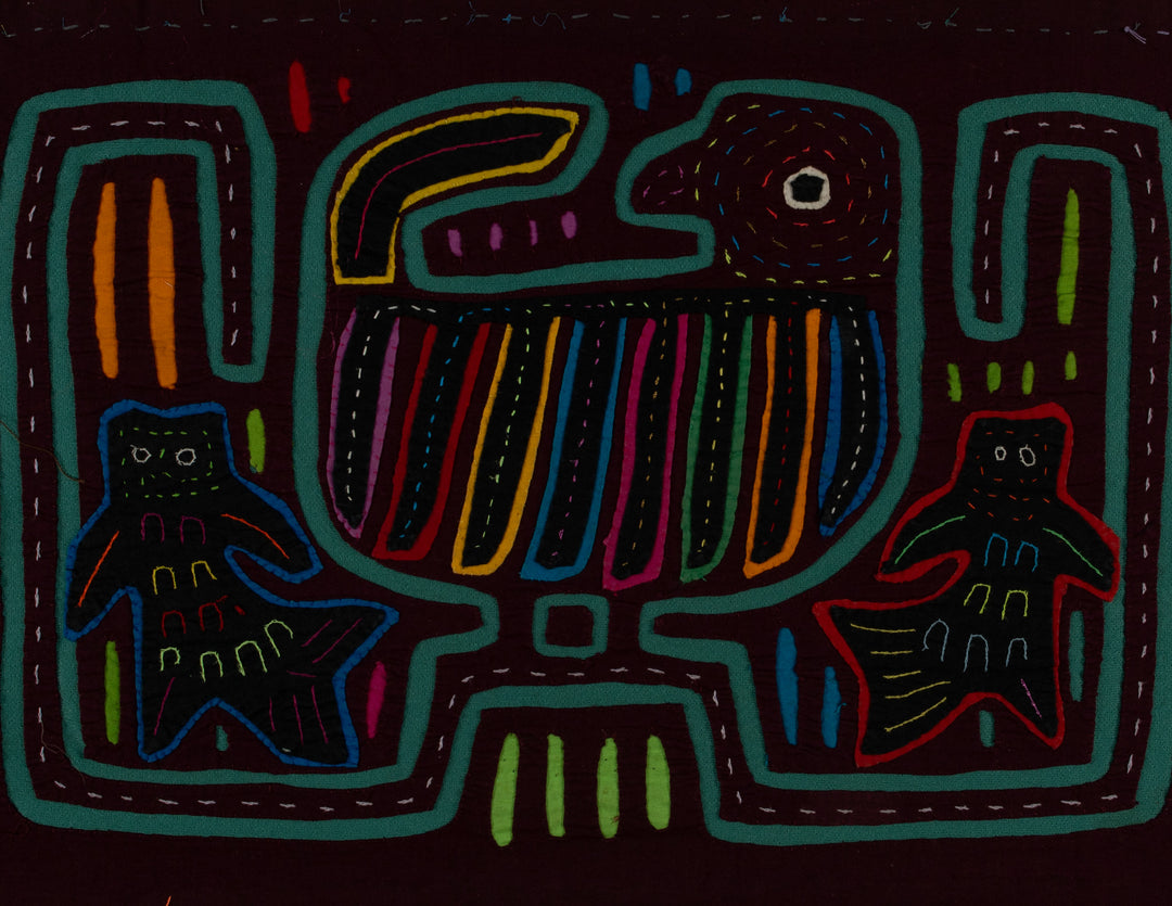 Traditional Burgundy And Green Bird and Fishy Ghost Mola