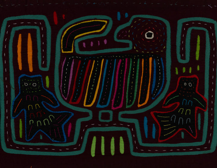 Traditional Burgundy And Green Bird and Fishy Ghost Mola