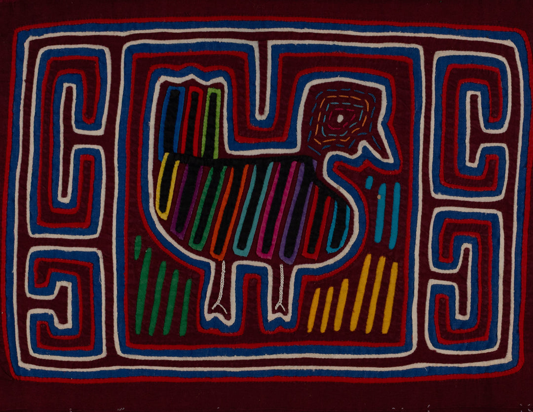 Classic Maroon Blue And White Duck Mola