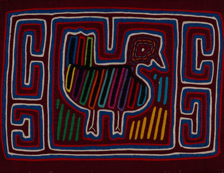 Classic Maroon Blue And White Duck Mola