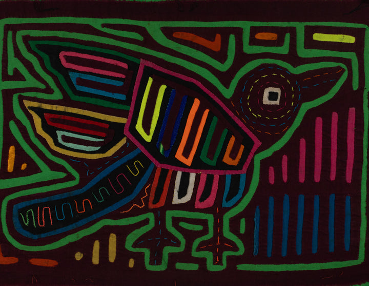 Classic Maroon And Green Jungle Bird Mola