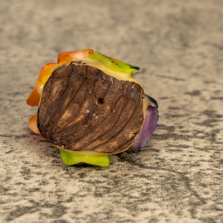 Hummingbird With Flower Tagua Nut Carving