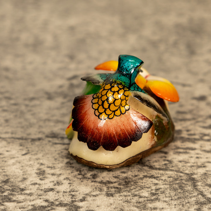 Hummingbird With Flower Tagua Nut Carving