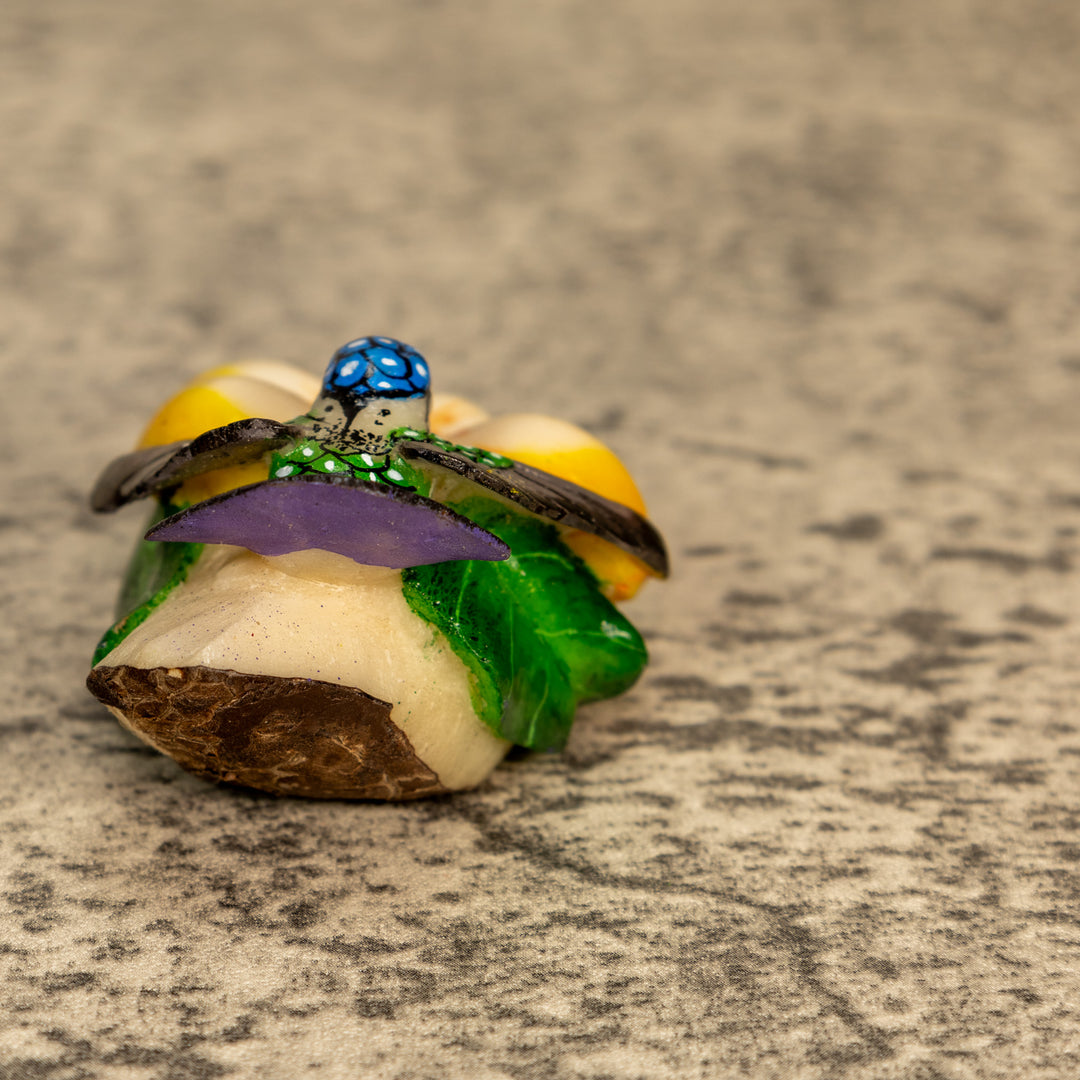 Hummingbird With Flower Tagua Nut Carving