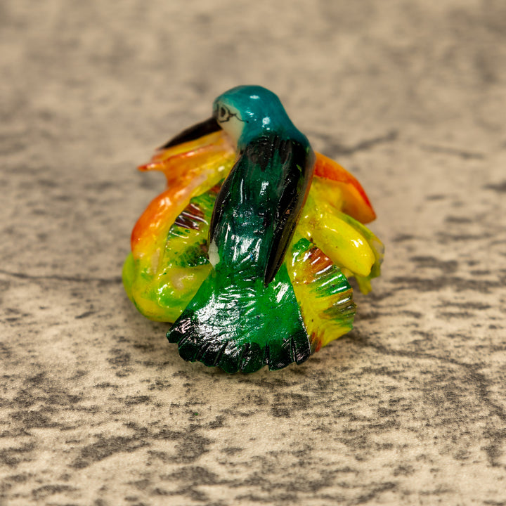 Hummingbird With Flower Tagua Nut Carving