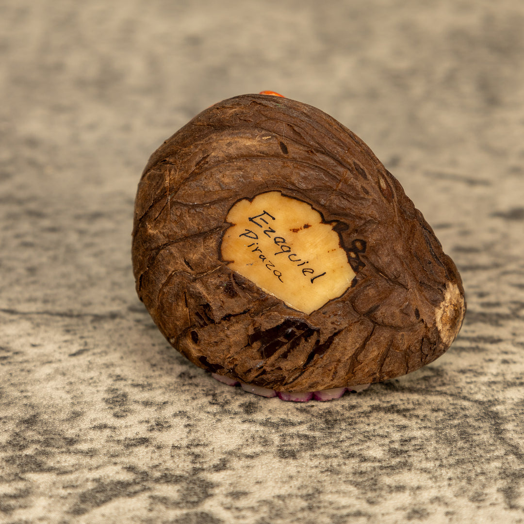 Hummingbird With Flower Tagua Nut Carving