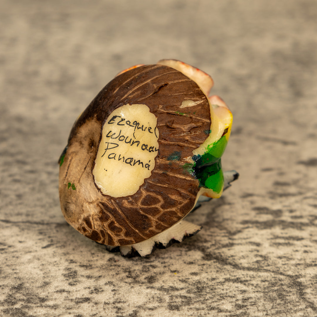 Hummingbird With Flower Tagua Nut Carving