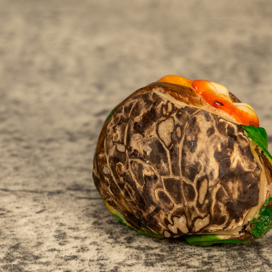 Hummingbird With Flower Tagua Nut Carving