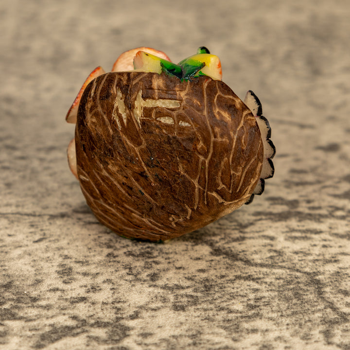 Hummingbird With Flower Tagua Nut Carving