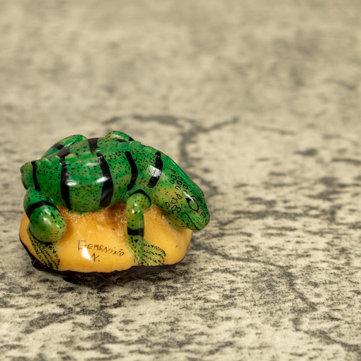 Green Iguana Lizard Tagua Nut Carving