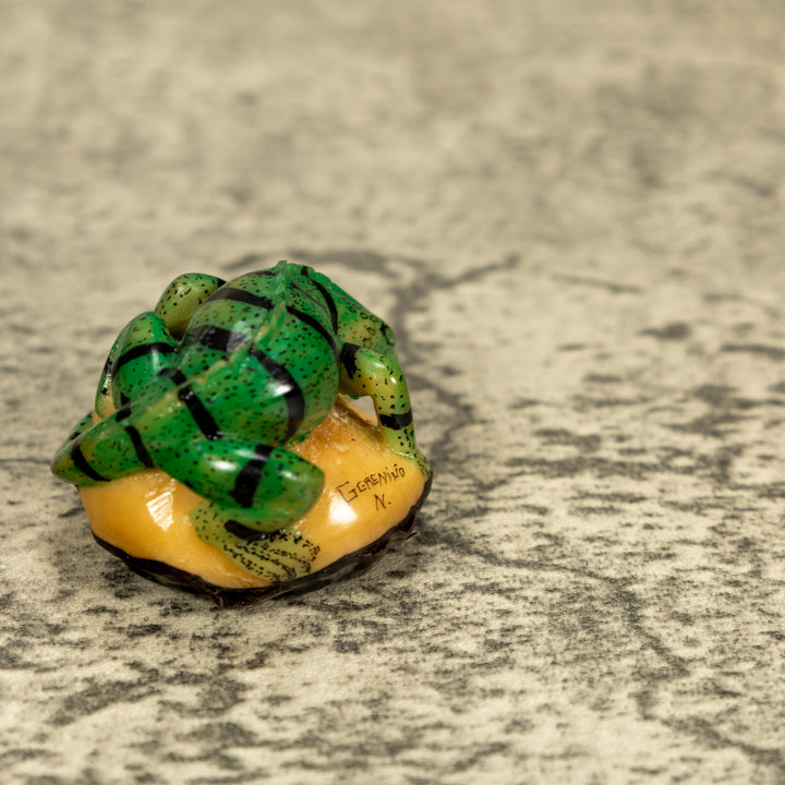 Green Iguana Lizard Tagua Nut Carving