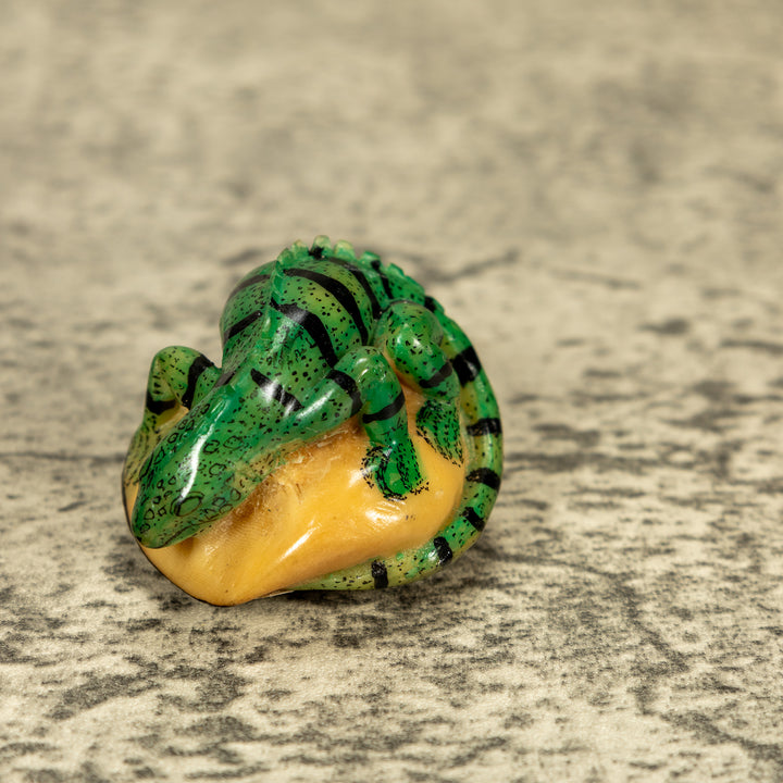 Green Iguana Lizard Tagua Nut Carving
