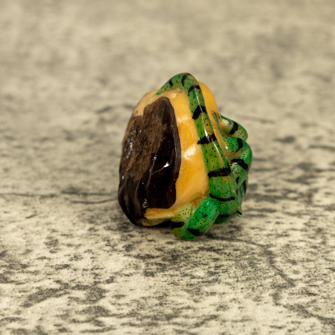Green Iguana Lizard Tagua Nut Carving