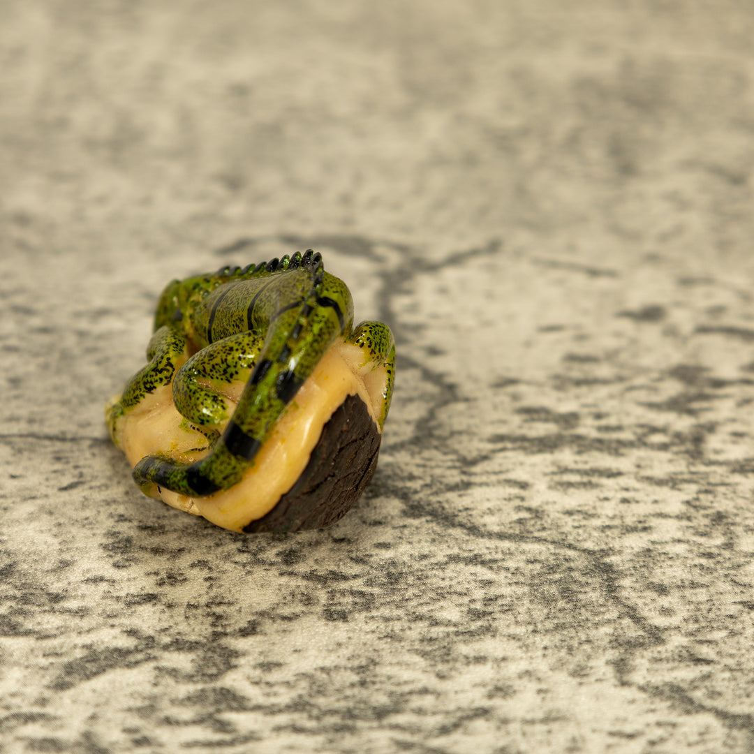 Green Iguana Lizard Tagua Nut Carving