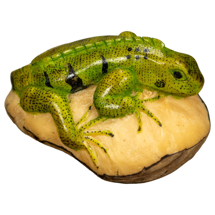 Green Iguana Lizard Tagua Nut Carving