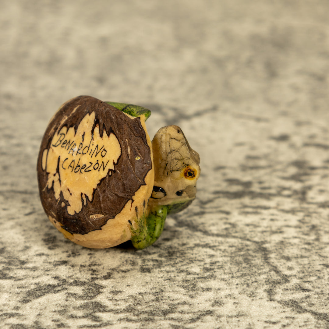 Green Iguana Lizard Tagua Nut Carving