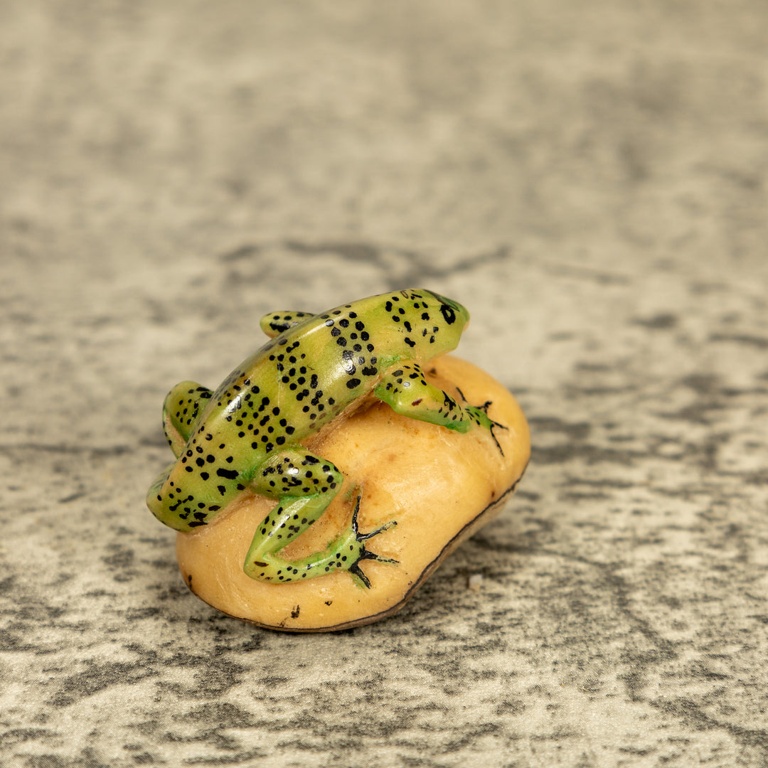 Green Iguana Lizard Tagua Nut Carving