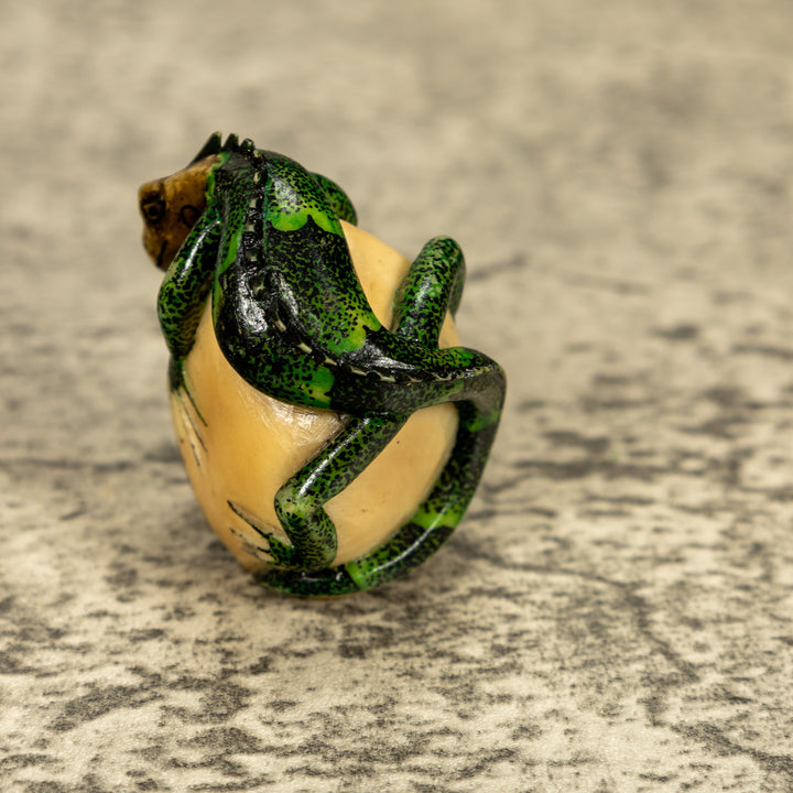 Green Iguana Lizard Tagua Nut Carving