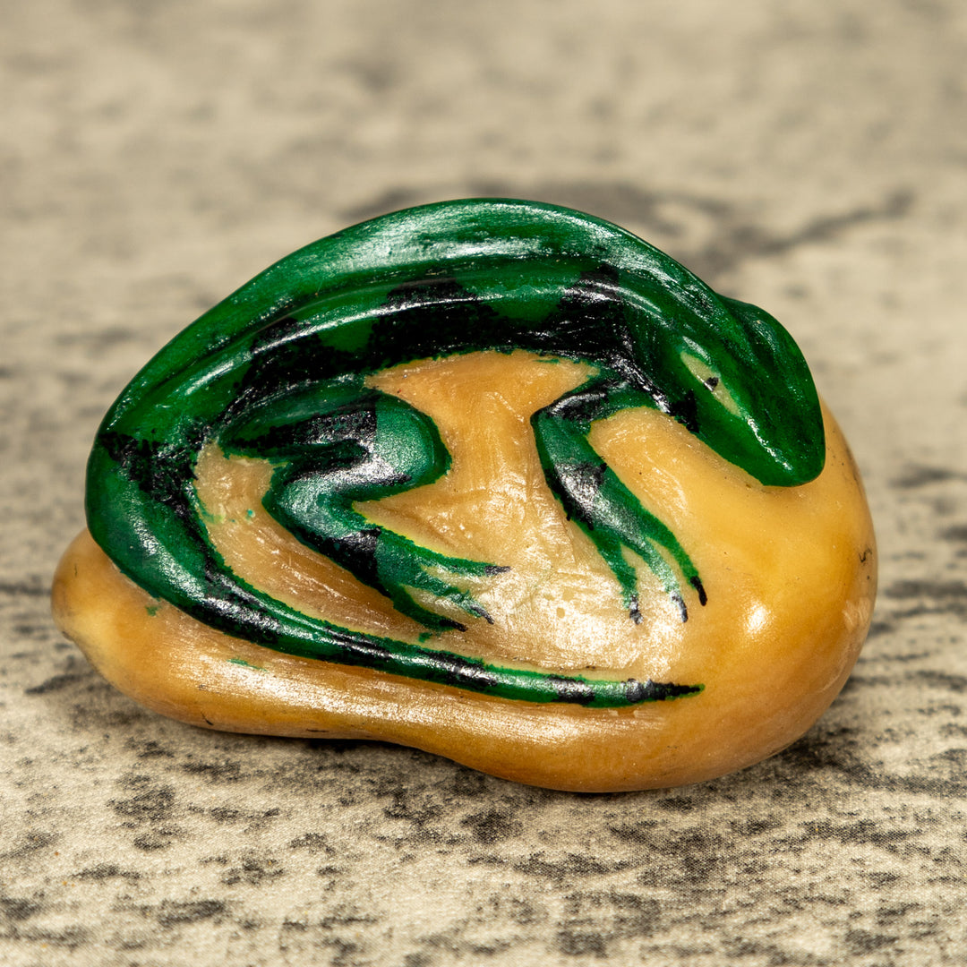 Green Iguana Lizard Tagua Nut Carving