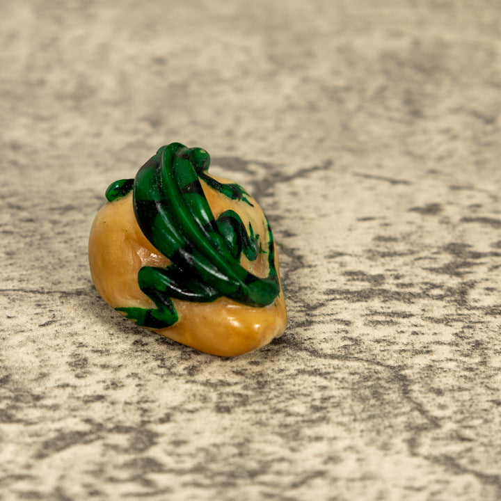 Green Iguana Lizard Tagua Nut Carving