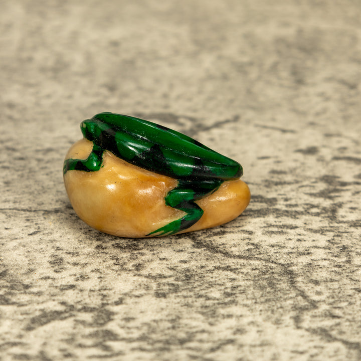 Green Iguana Lizard Tagua Nut Carving