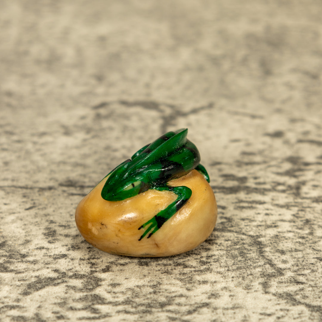 Green Iguana Lizard Tagua Nut Carving