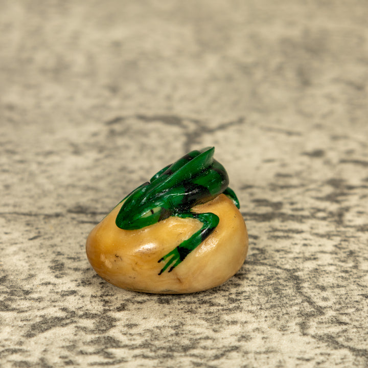 Green Iguana Lizard Tagua Nut Carving