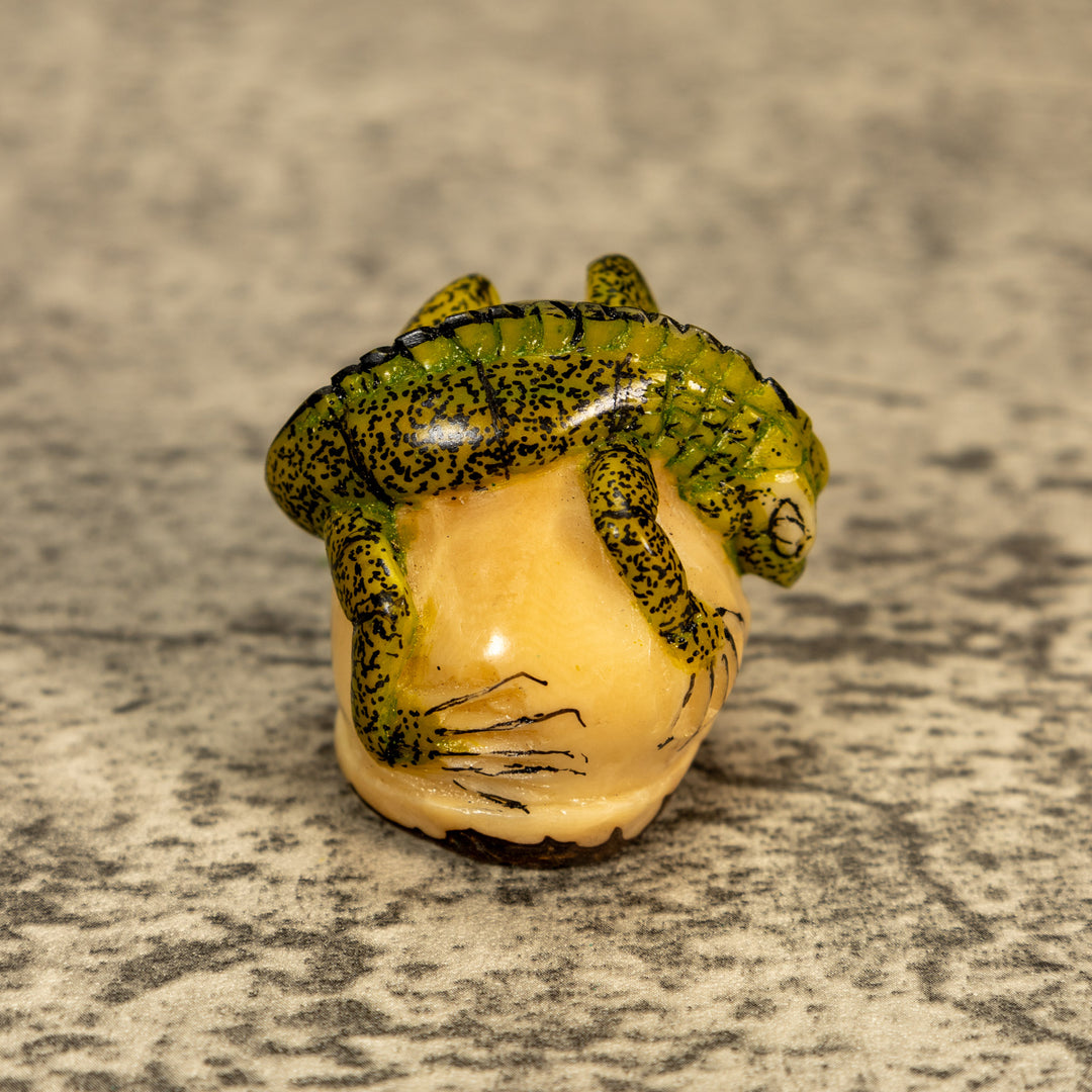 Green Iguana Lizard Tagua Nut Carving