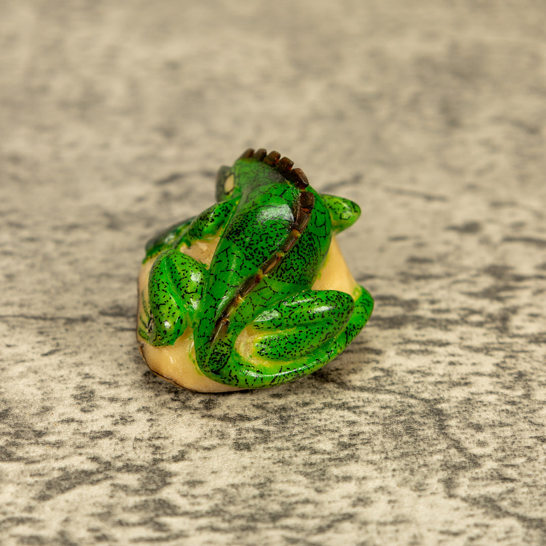 Green Iguana Lizard Tagua Nut Carving