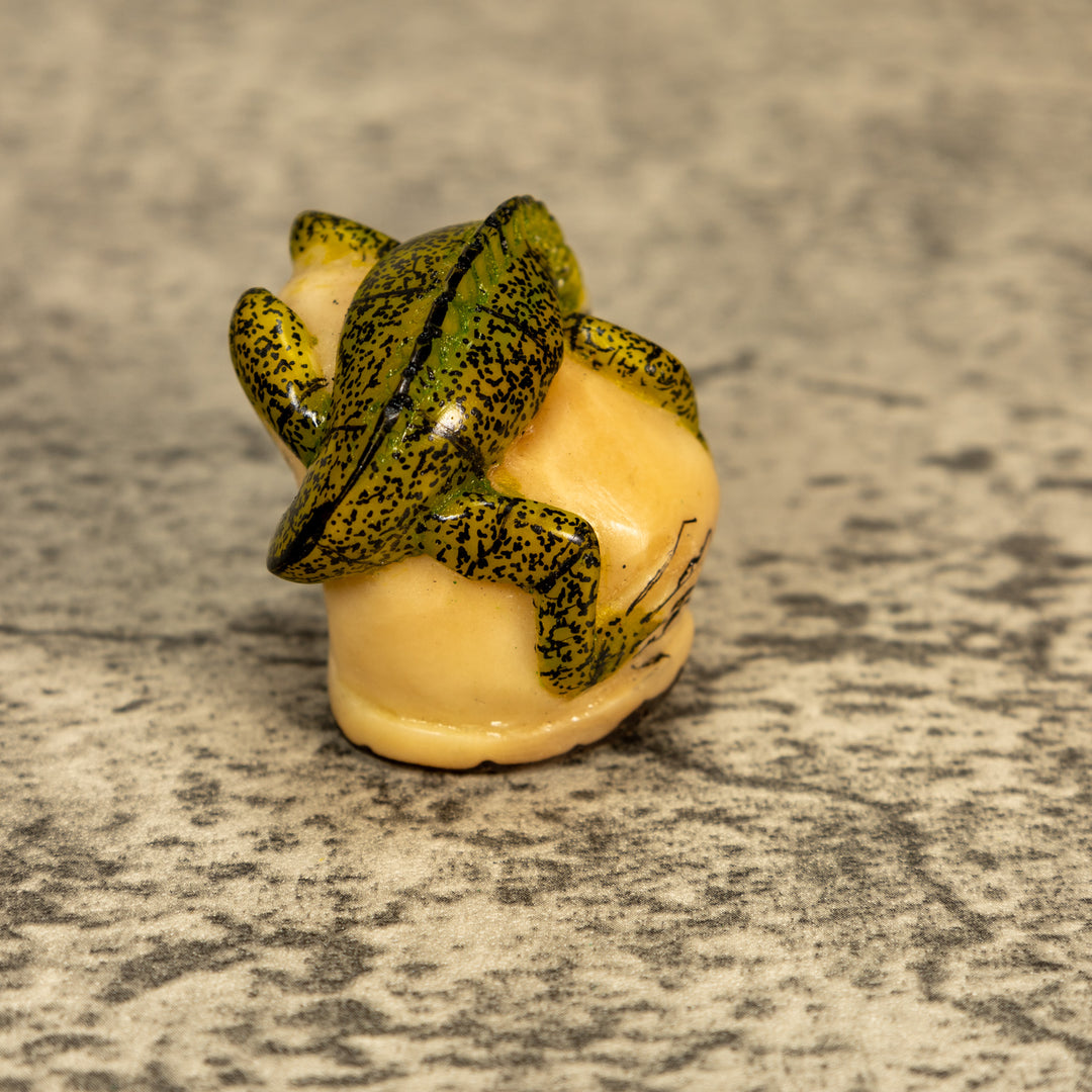 Green Iguana Lizard Tagua Nut Carving