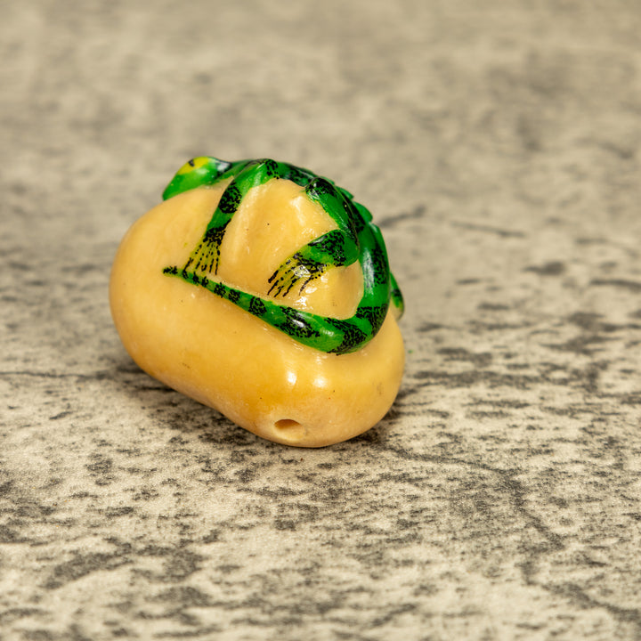 Green Iguana Lizard Tagua Nut Carving