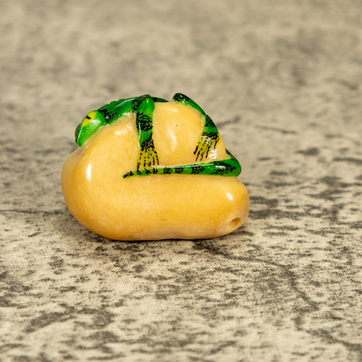 Green Iguana Lizard Tagua Nut Carving