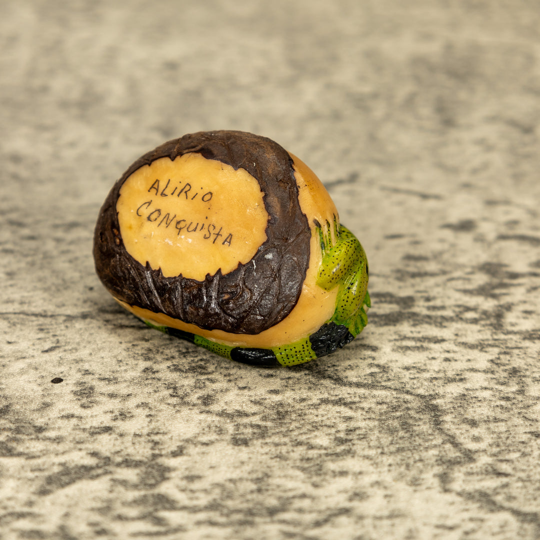 Green Iguana Lizard Tagua Nut Carving