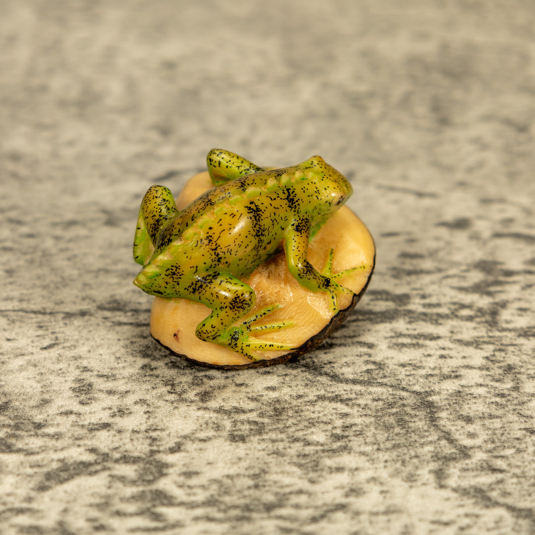 Green Iguana Lizard Tagua Nut Carving