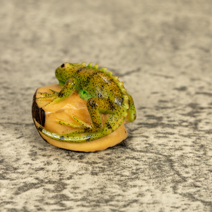 Green Iguana Lizard Tagua Nut Carving