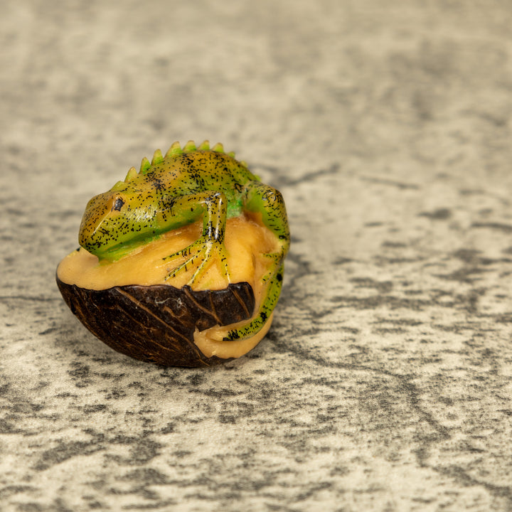 Green Iguana Lizard Tagua Nut Carving