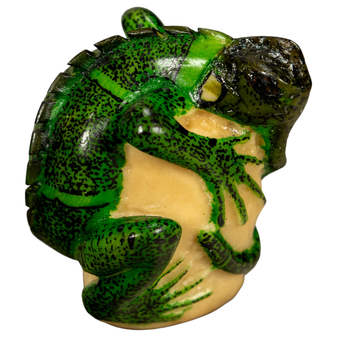 Green Iguana Lizard Tagua Nut Carving