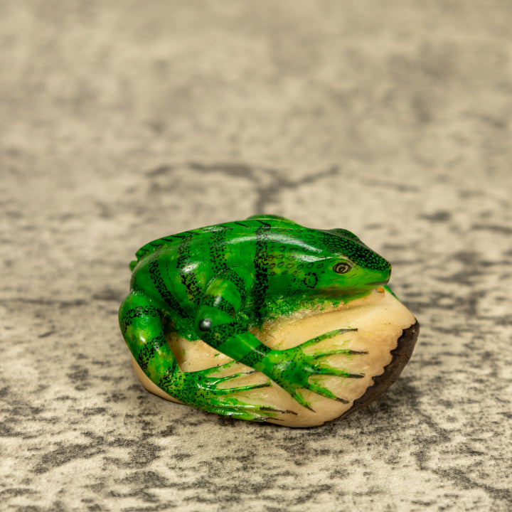 Green Iguana Lizard Tagua Nut Carving