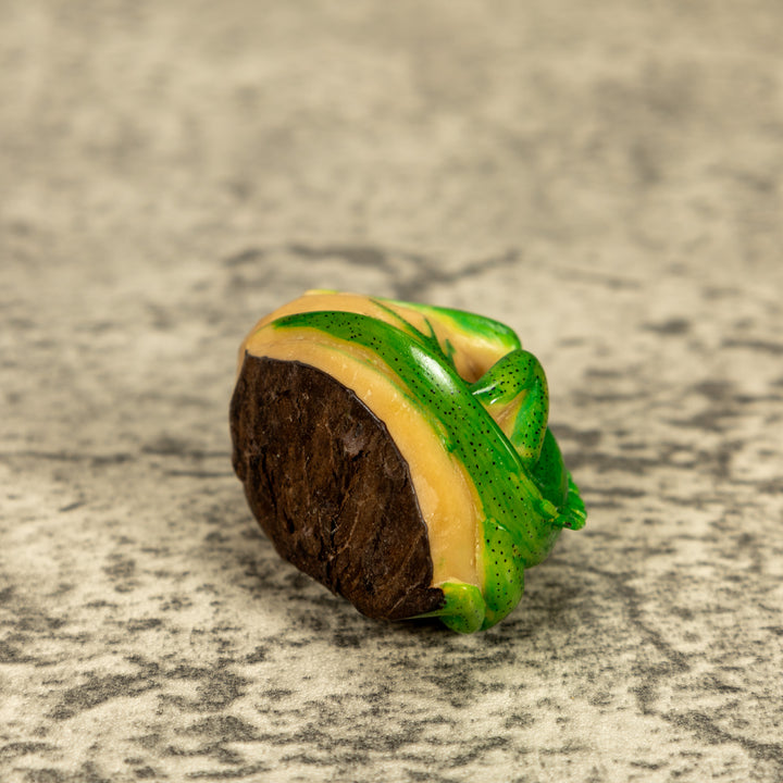 Green Iguana Lizard Tagua Nut Carving