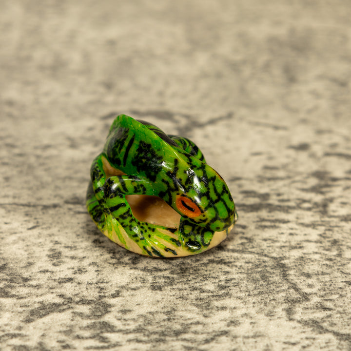 Green Iguana Lizard Tagua Nut Carving