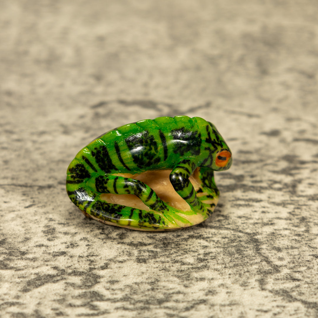 Green Iguana Lizard Tagua Nut Carving
