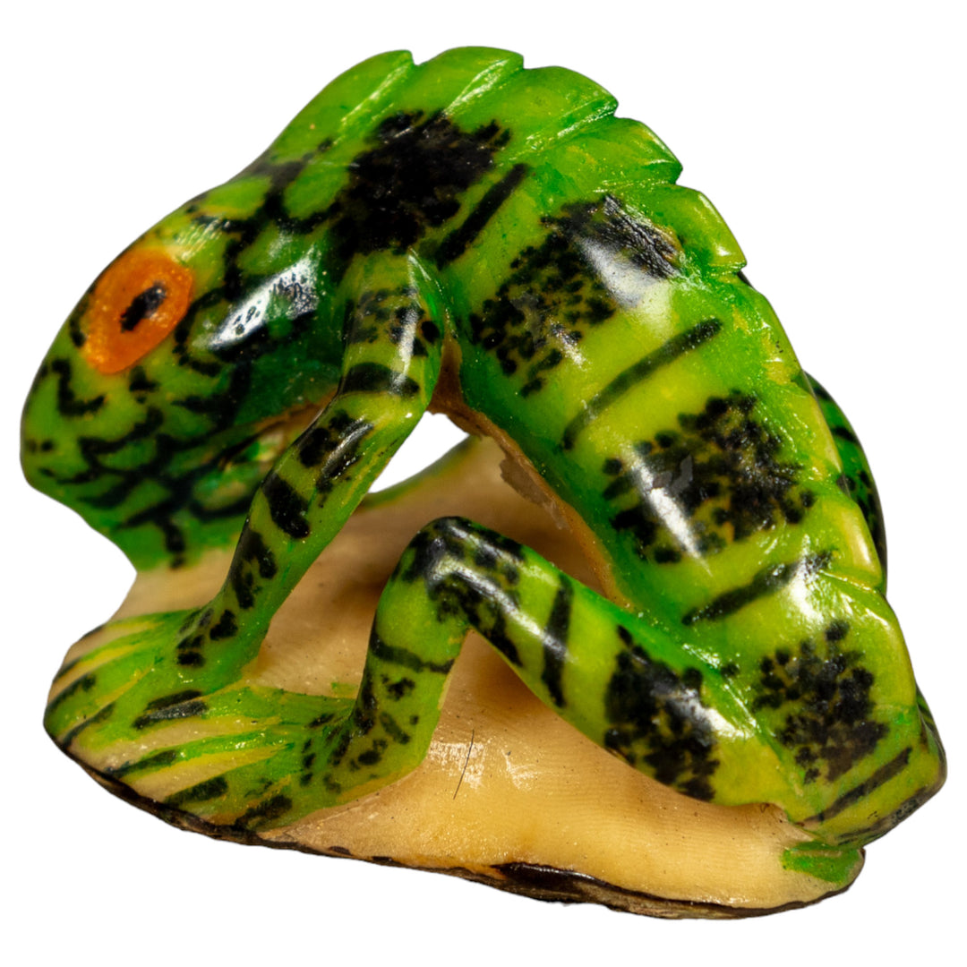 Green Iguana Lizard Tagua Nut Carving