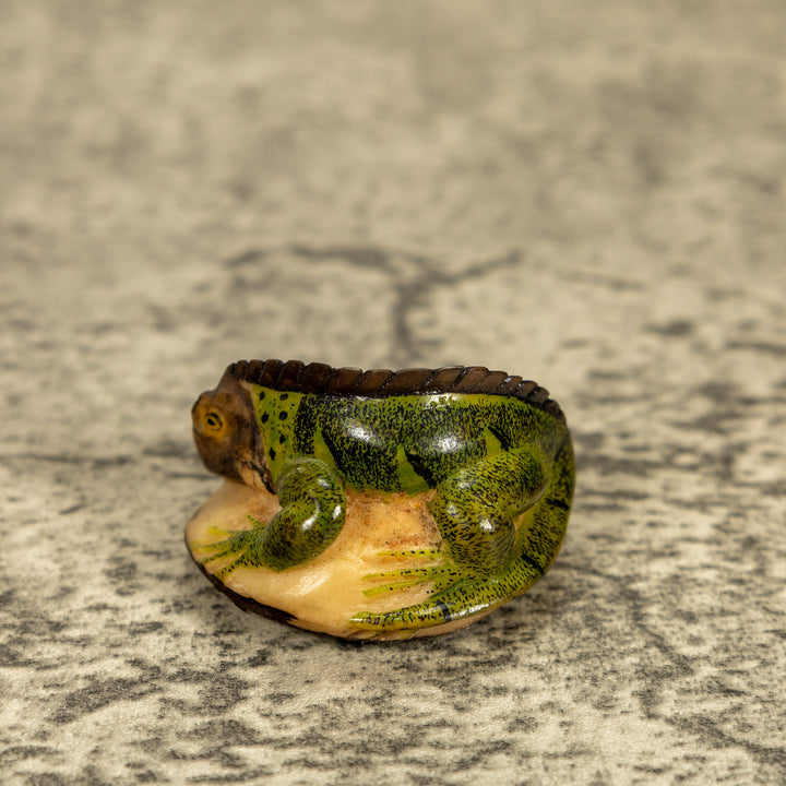 Green Iguana Lizard Tagua Nut Carving