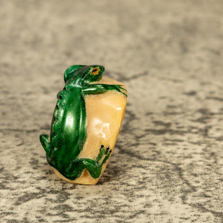 Green Iguana Lizard Tagua Nut Carving