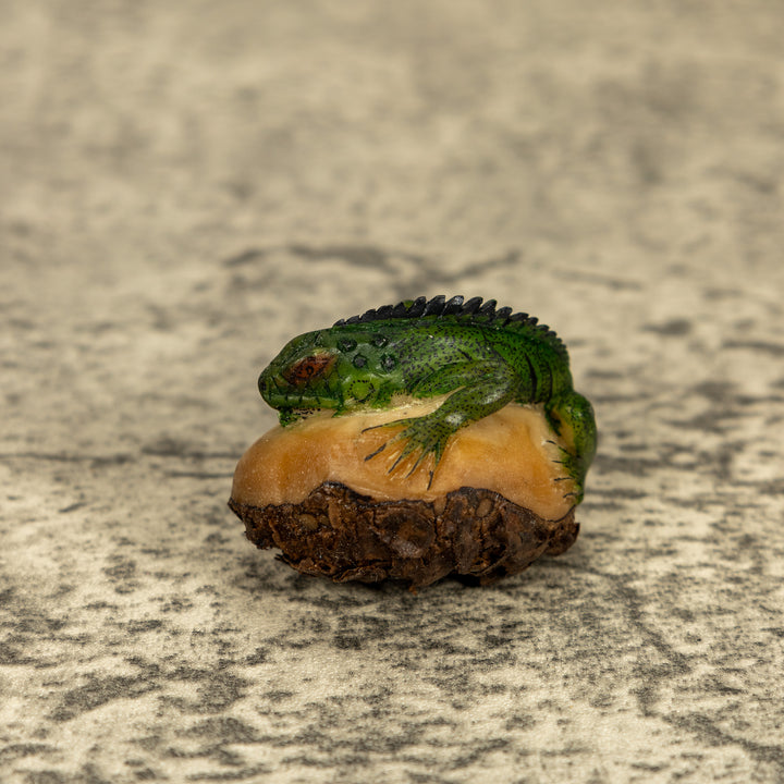 Green Iguana Lizard Tagua Nut Carving